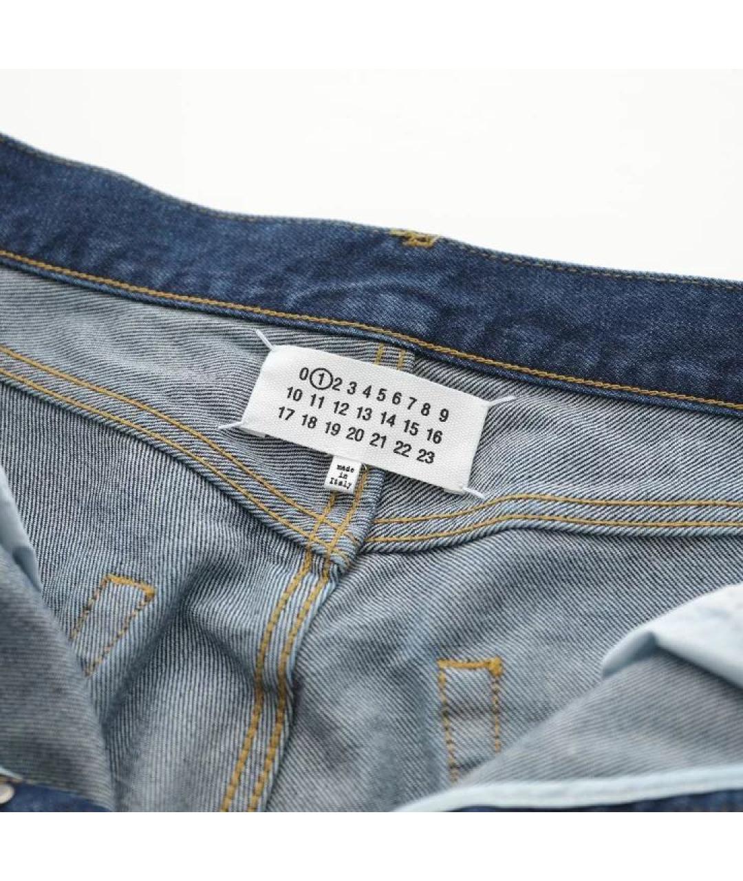 MAISON MARGIELA Синие хлопковые прямые джинсы, фото 3