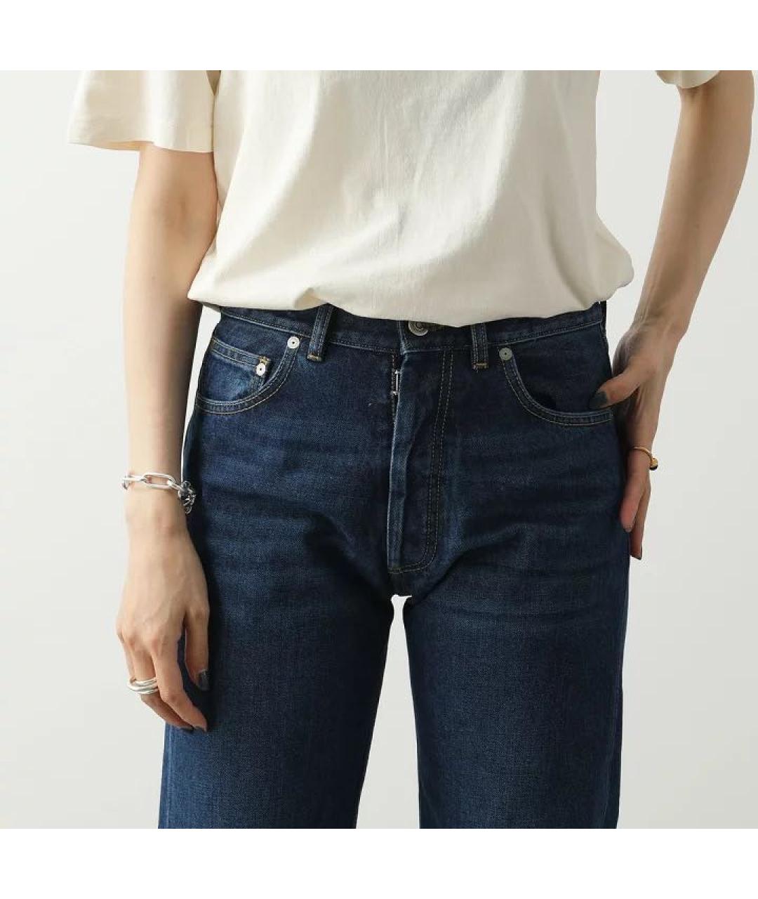 MAISON MARGIELA Синие хлопковые прямые джинсы, фото 7