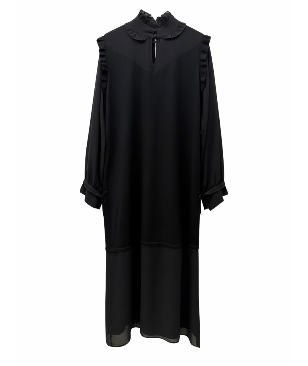 TWIN-SET Черное вискозное платье, фото 1