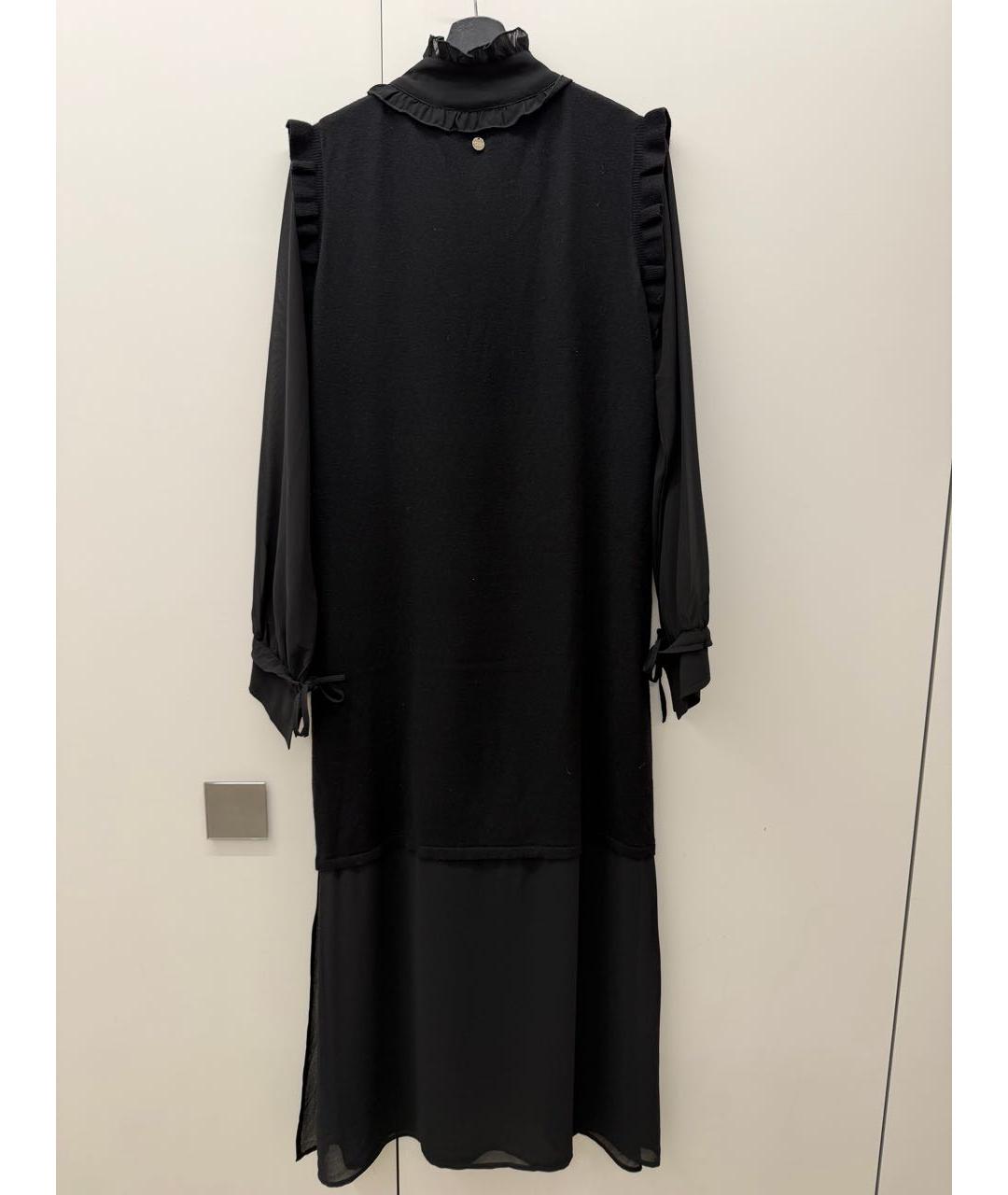 TWIN-SET Черное вискозное платье, фото 3