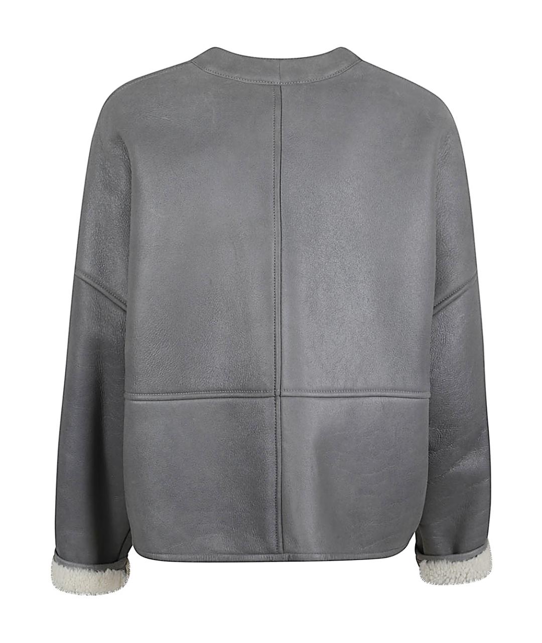 LOEWE Серая кожаная куртка, фото 2