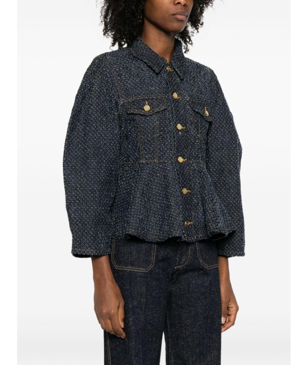 GANNI Синяя хлопковая куртка, фото 5