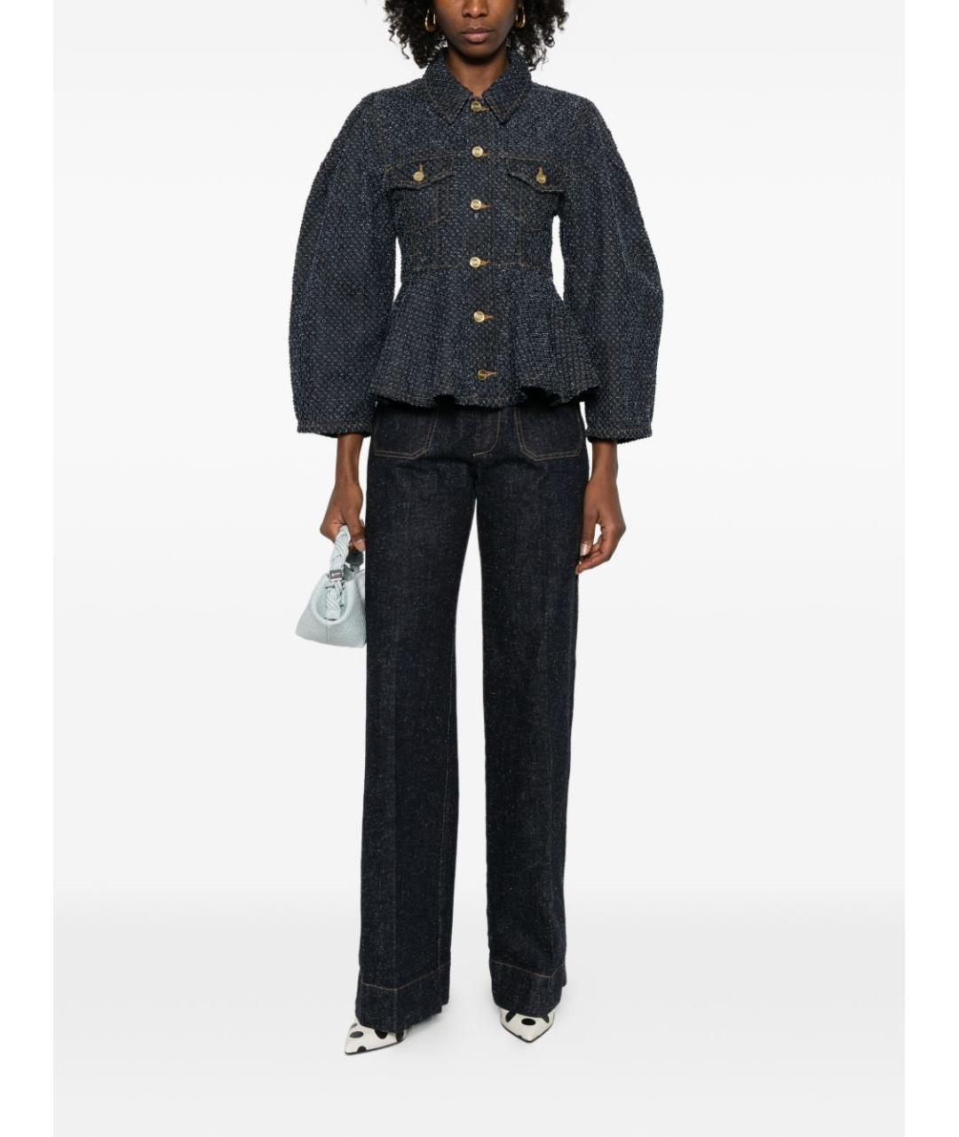 GANNI Синяя хлопковая куртка, фото 2