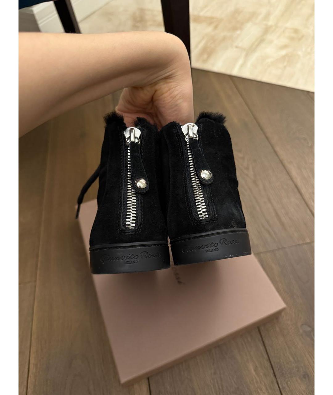 GIANVITO ROSSI Черные замшевые ботинки, фото 4