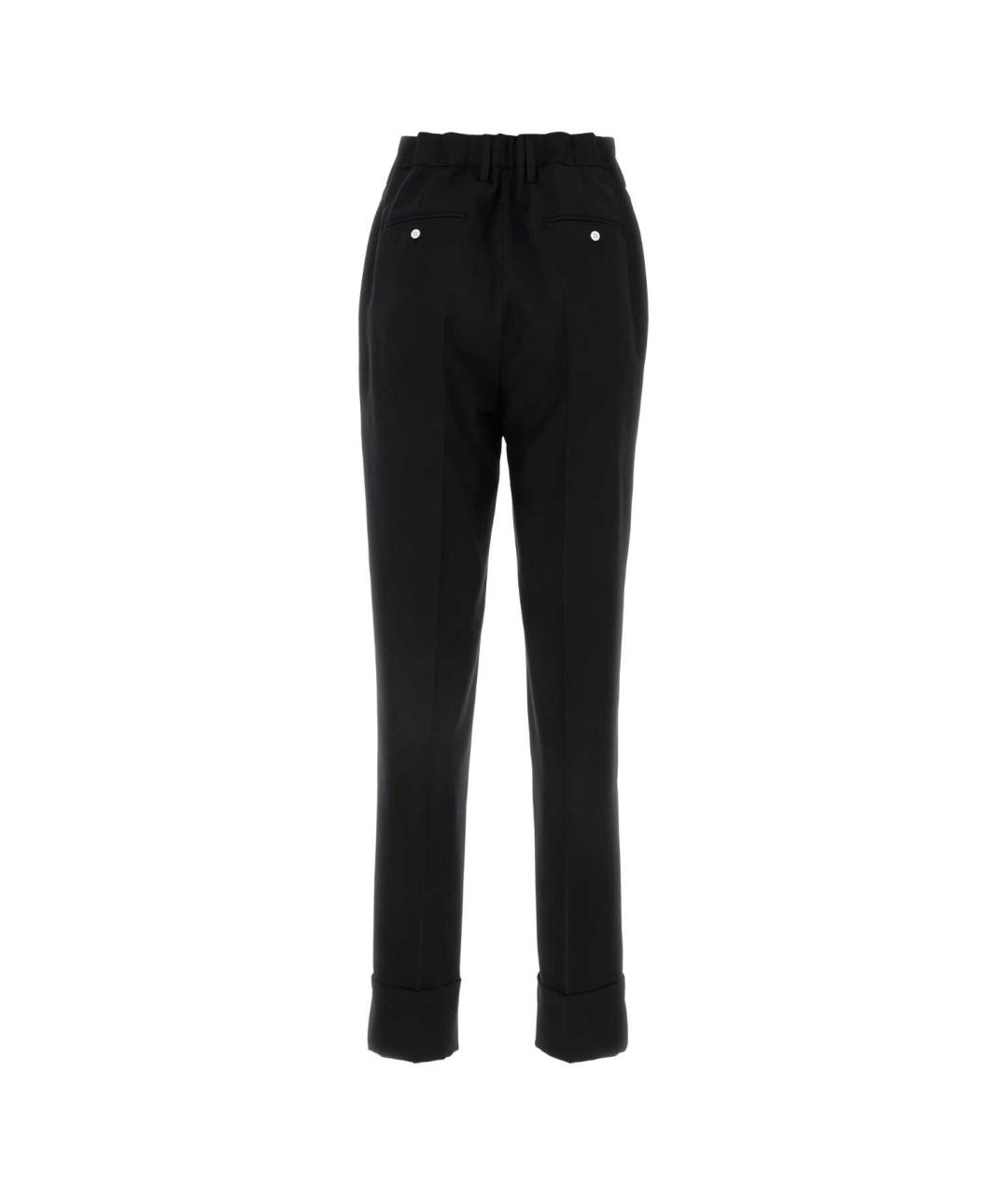 PRADA Черные шерстяные прямые брюки, фото 2