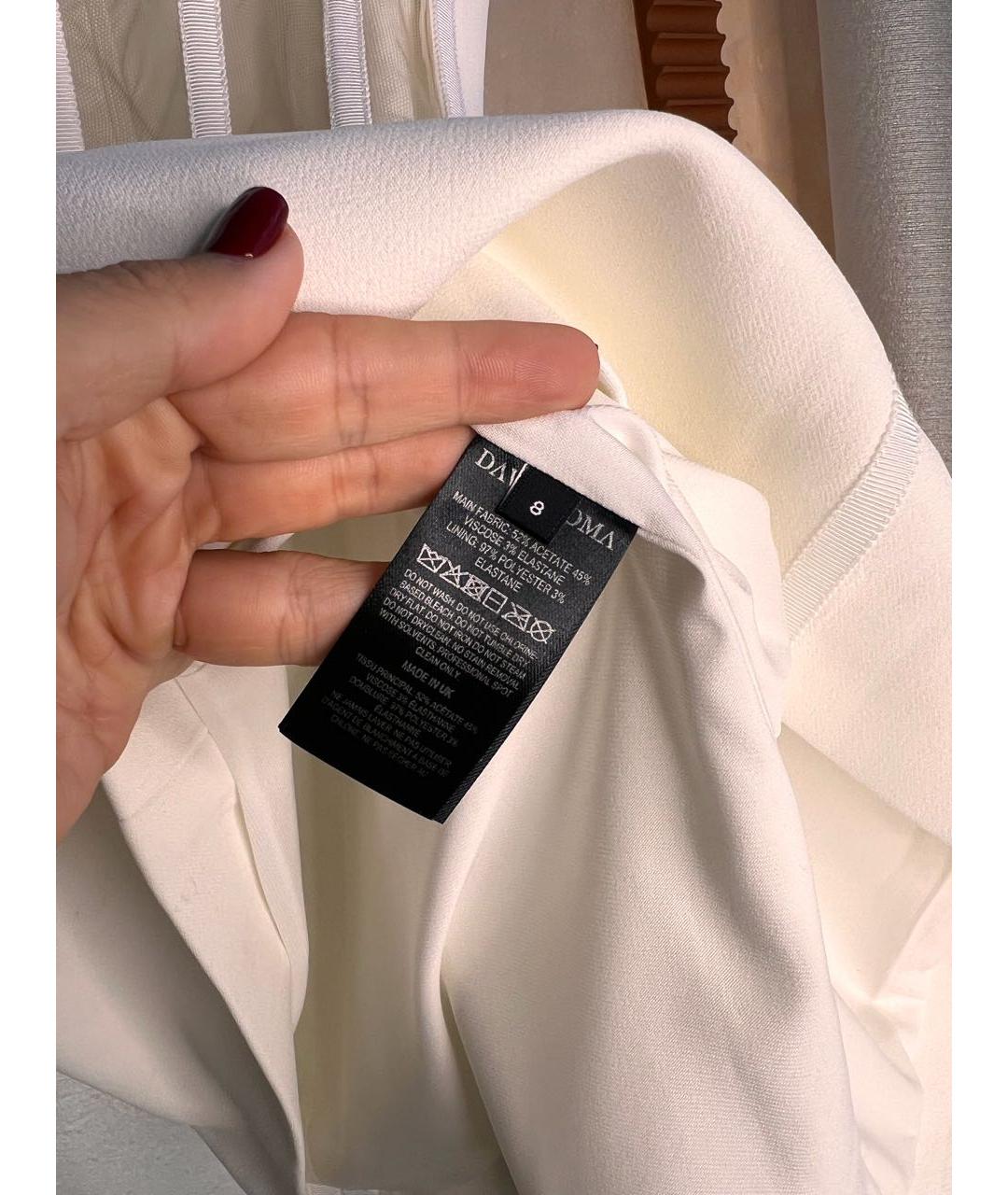 DAVID KOMA Белое вискозное коктейльное платье, фото 3