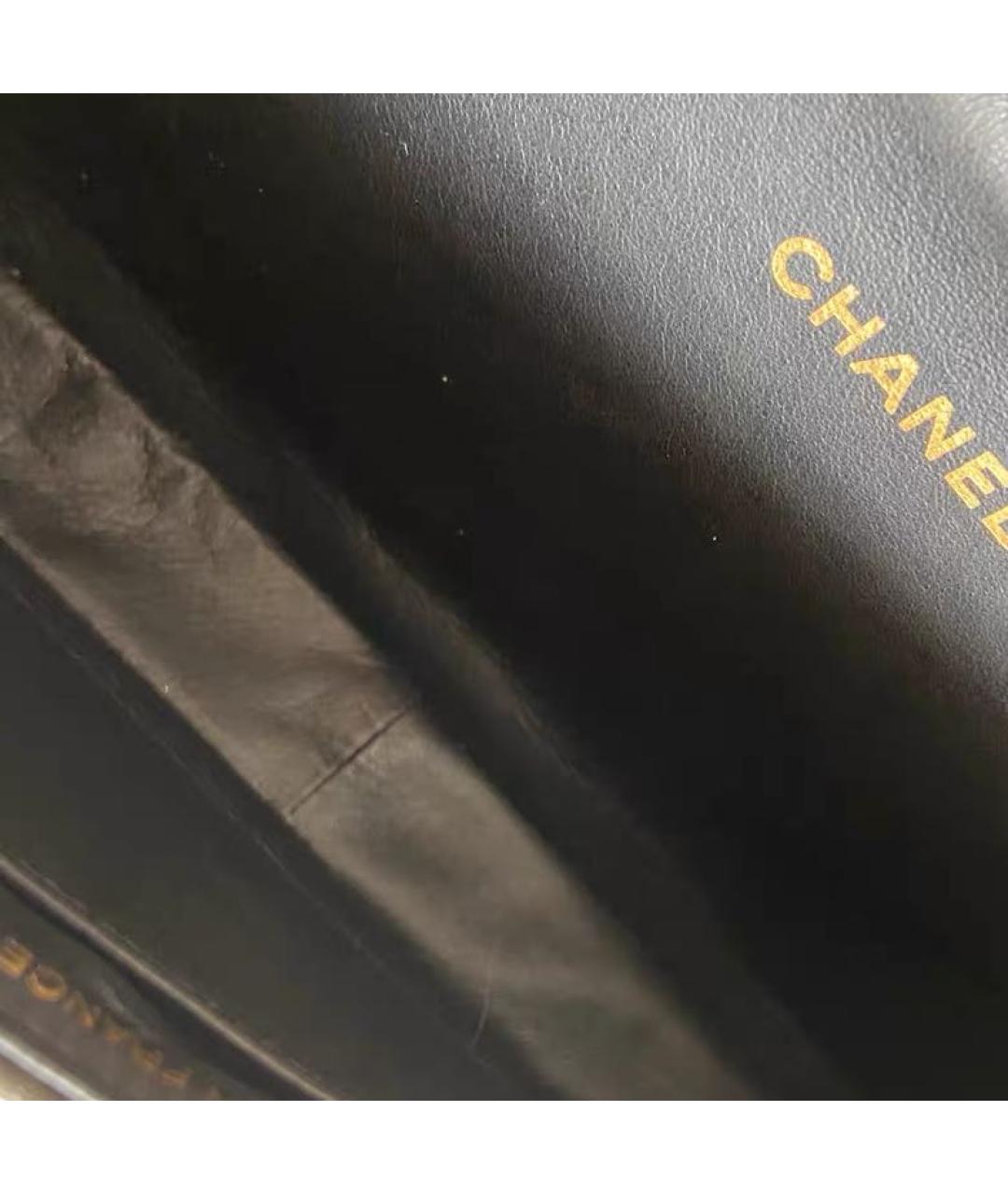 CHANEL Черная кожаная сумка с короткими ручками, фото 8