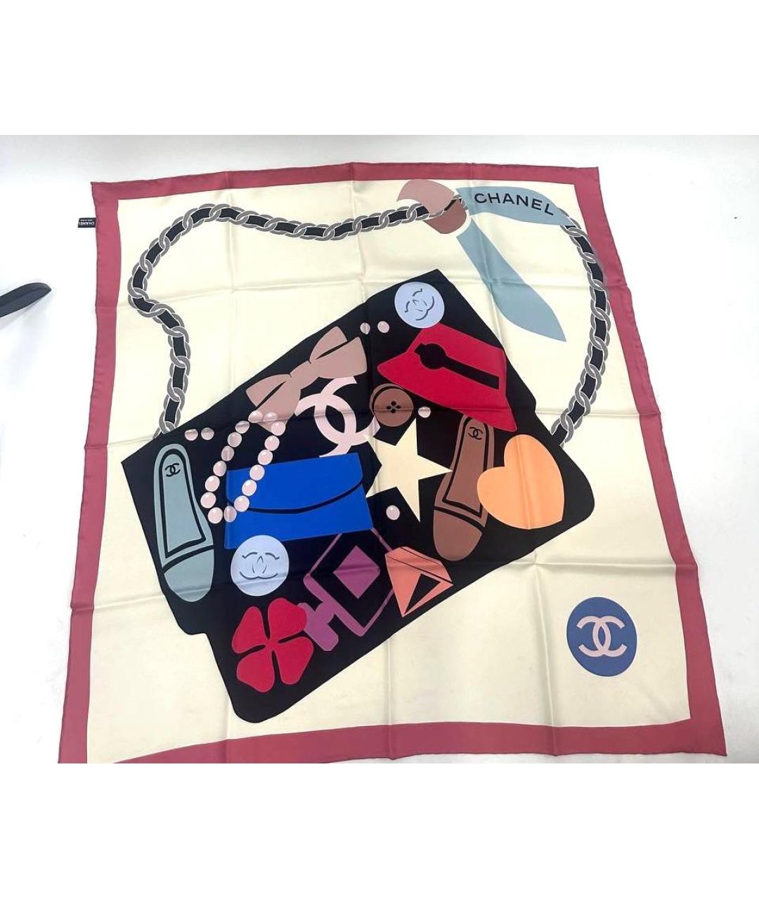 CHANEL Мульти шелковый платок, фото 9