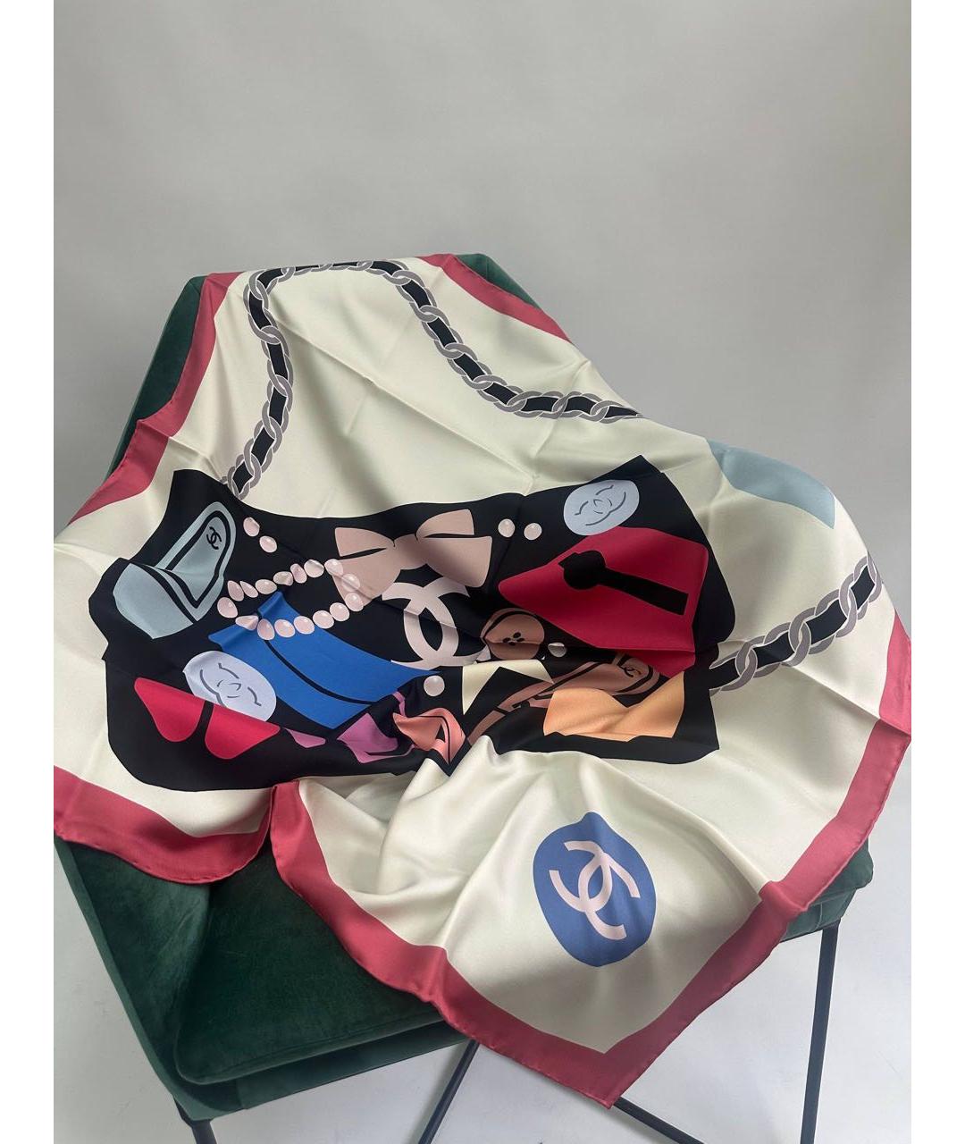 CHANEL Мульти шелковый платок, фото 5