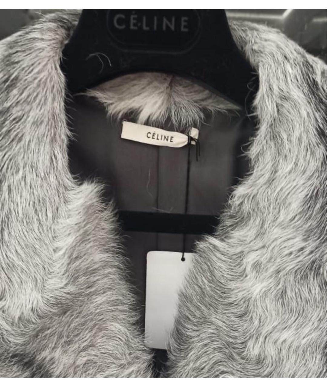 CELINE Серая меховая шуба, фото 8