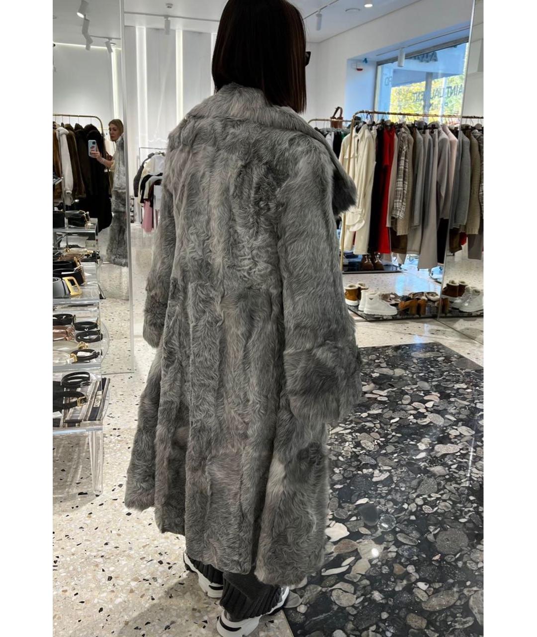 CELINE Серая меховая шуба, фото 4