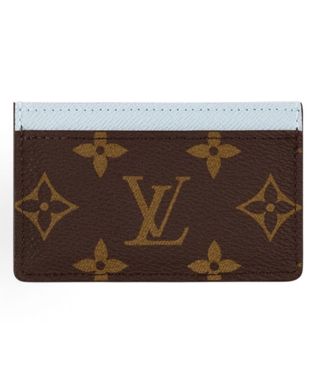 LOUIS VUITTON Коричневый кожаный кардхолдер, фото 2