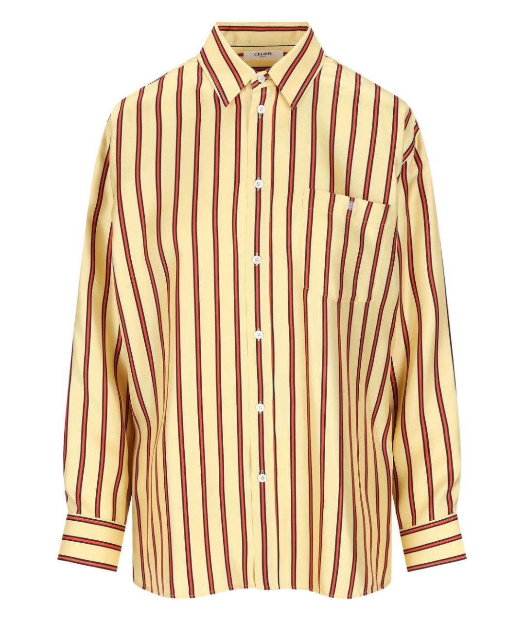 CELINE Желтая шелковая рубашка, фото 1
