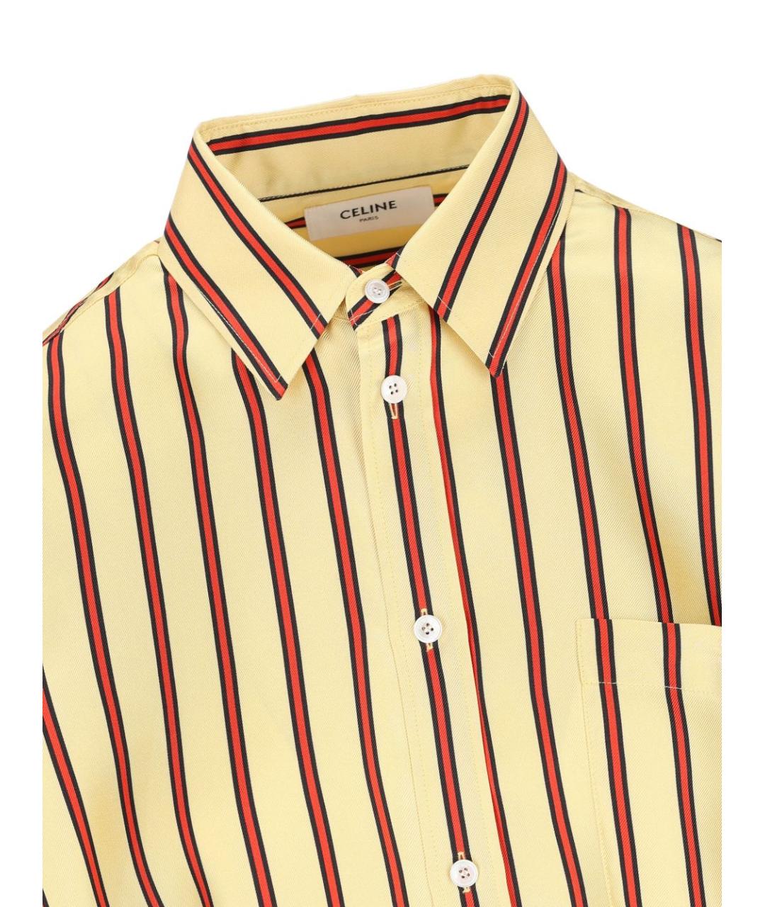 CELINE Желтая шелковая рубашка, фото 2