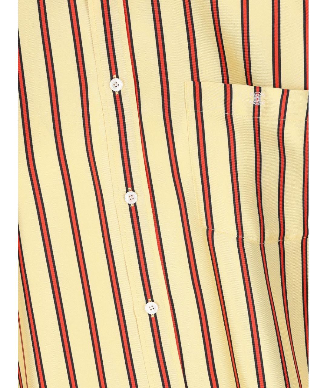 CELINE Желтая шелковая рубашка, фото 4