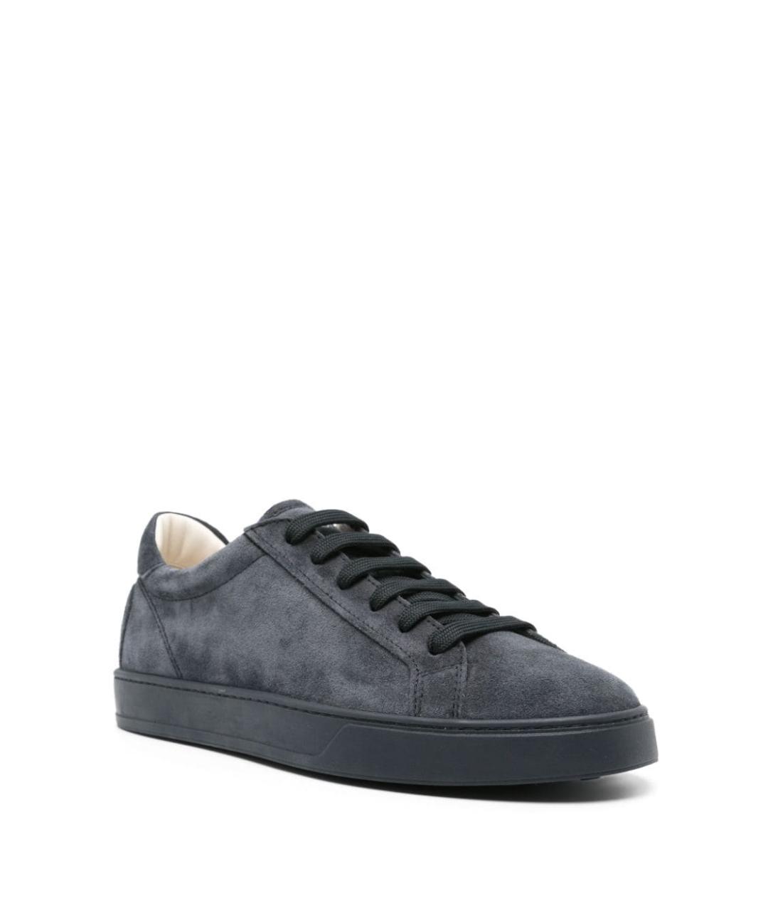 TOD'S Синие замшевые низкие кроссовки / кеды, фото 3