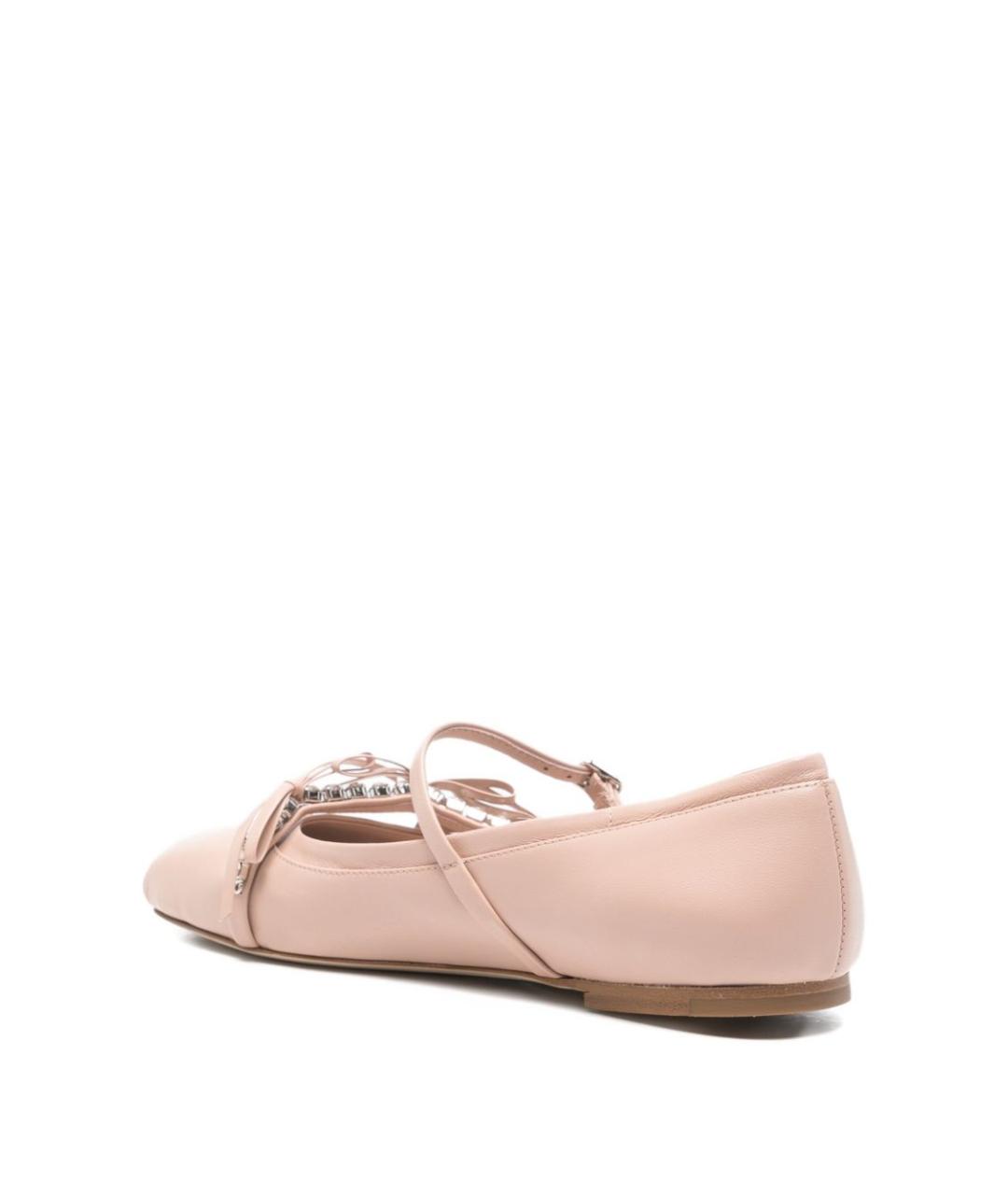 JIMMY CHOO Бежевые кожаные балетки, фото 4