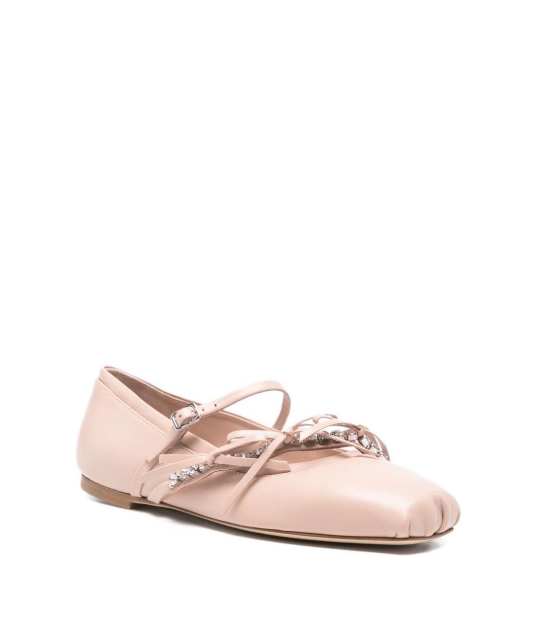 JIMMY CHOO Бежевые кожаные балетки, фото 2