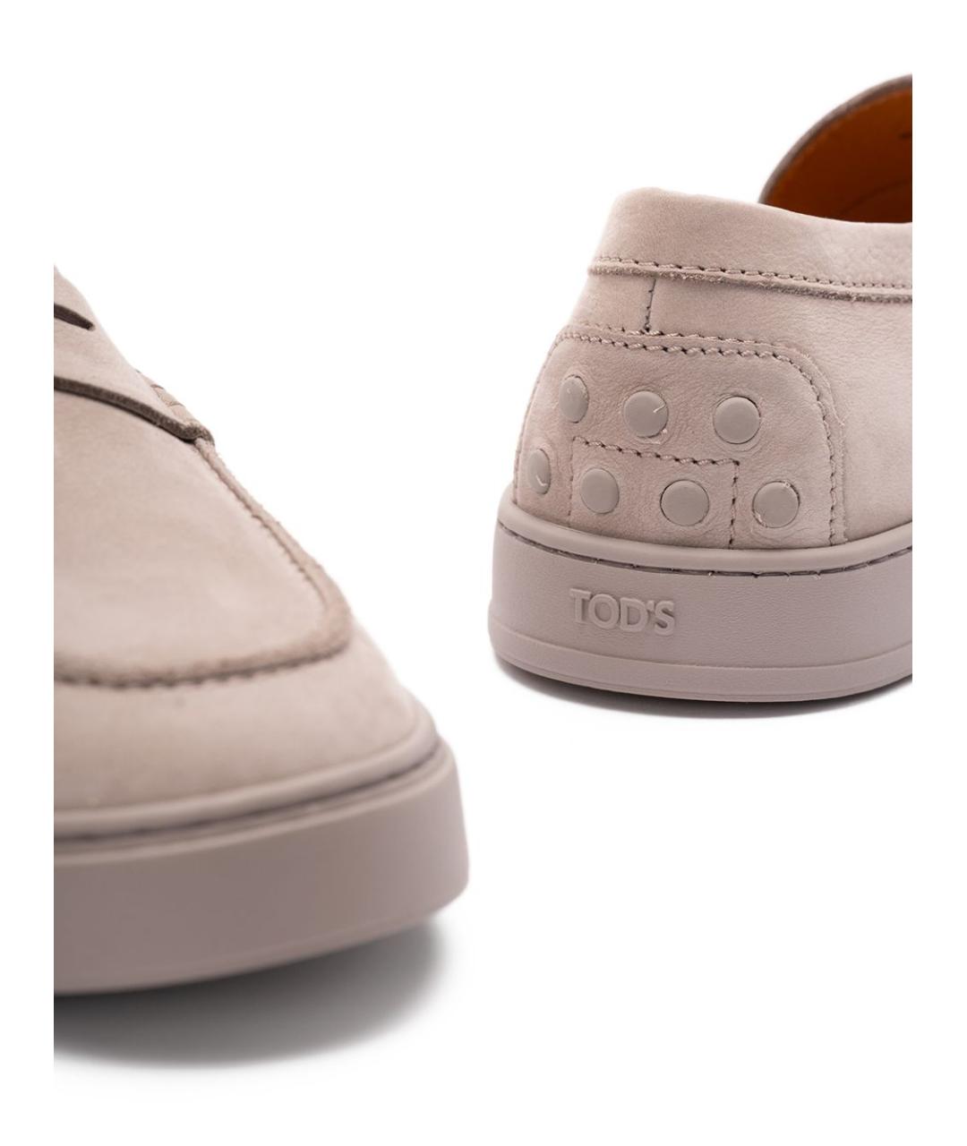 TOD'S Серые замшевые лоферы, фото 3