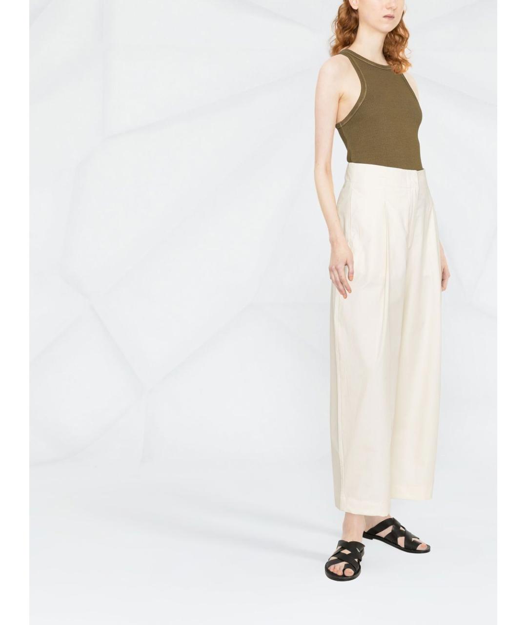 STUDIO NICHOLSON Бежевые хлопковые прямые брюки, фото 2