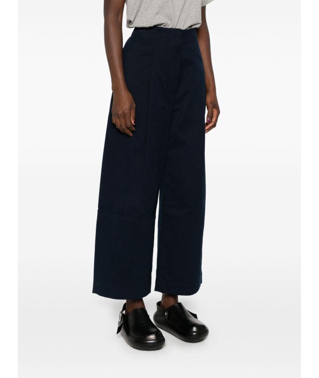 STUDIO NICHOLSON Синие хлопковые прямые брюки, фото 5