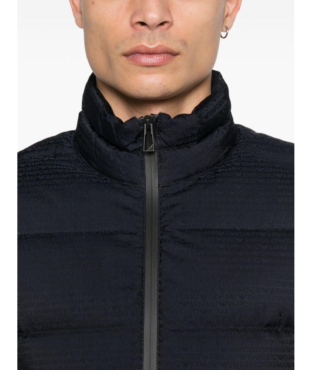 EMPORIO ARMANI Темно-синий полиамидовый пуховик, фото 2