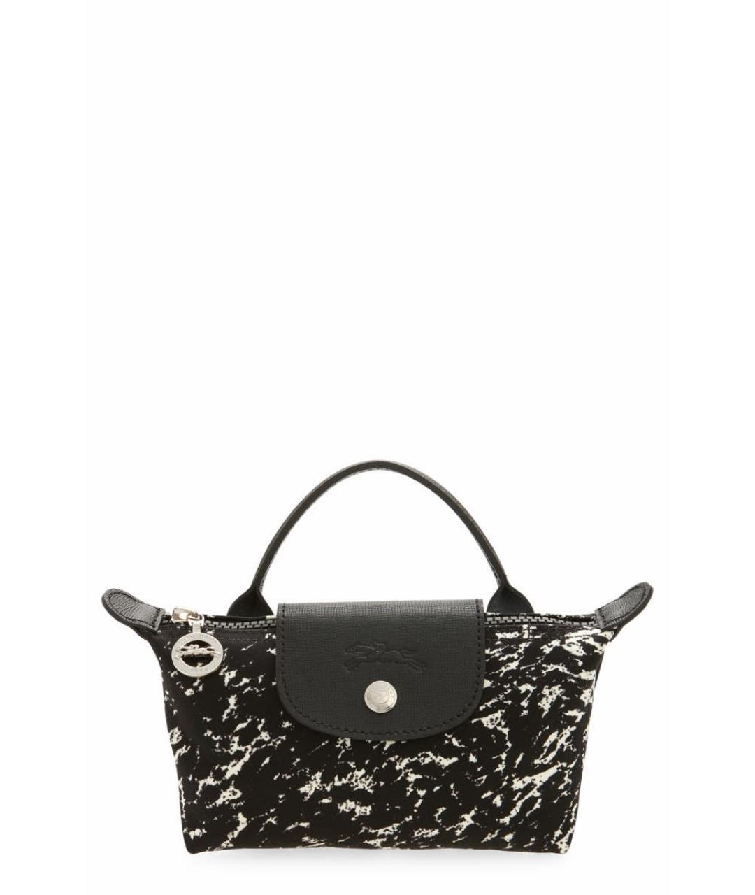 LONGCHAMP Черная тканевая сумка с короткими ручками, фото 1