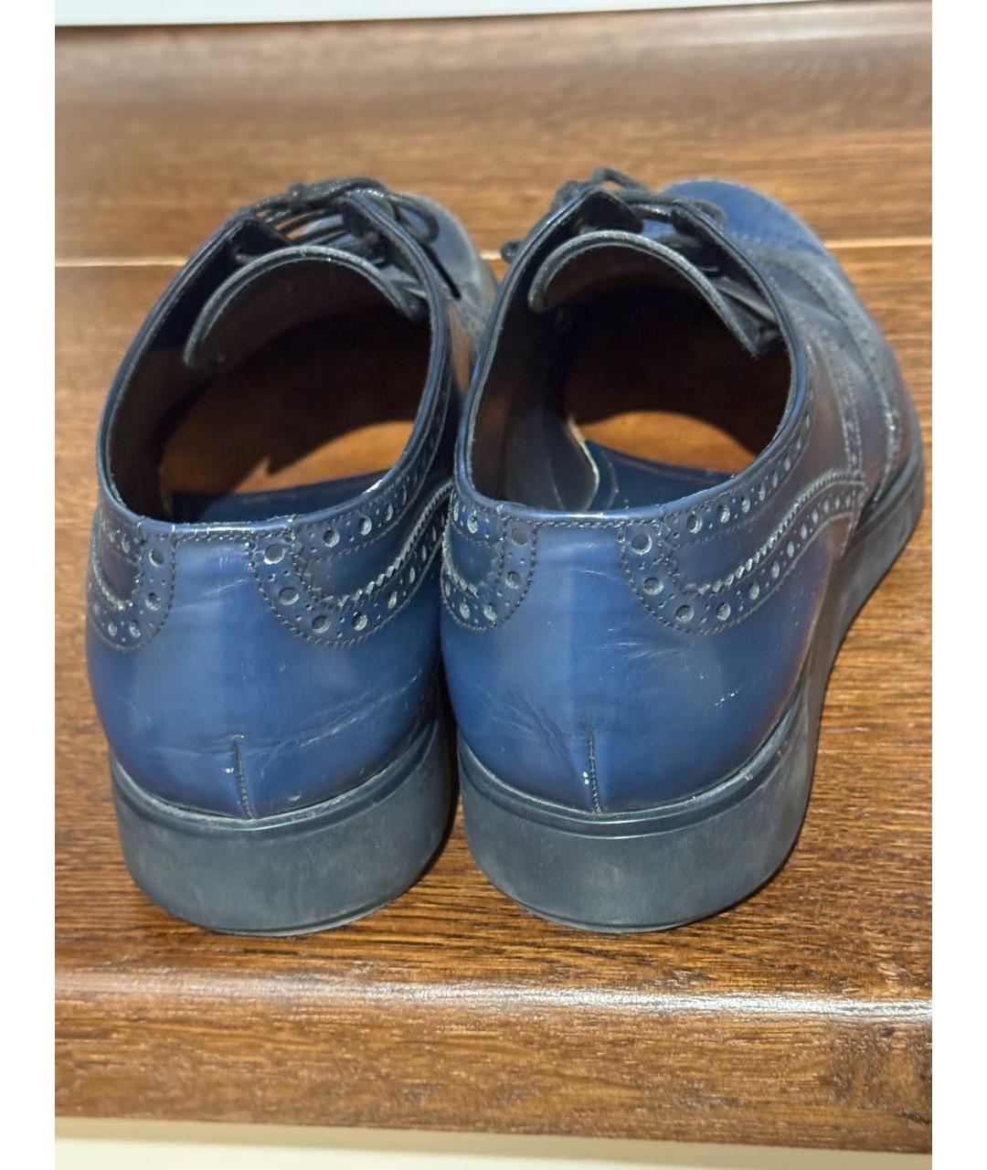 PRADA Синие кожаные туфли, фото 4