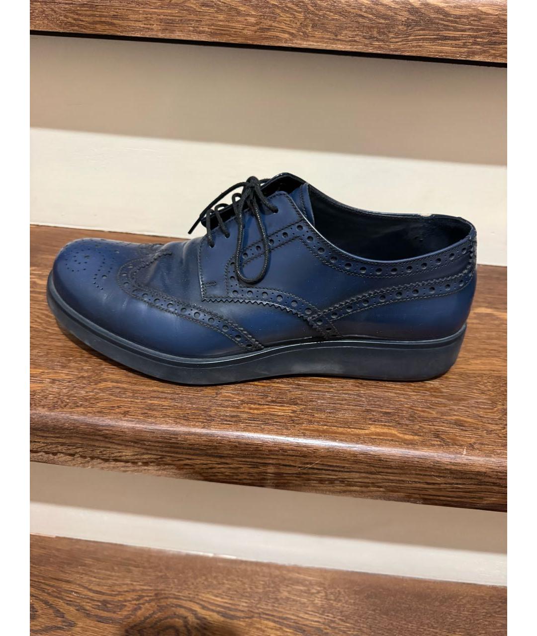PRADA Синие кожаные туфли, фото 7