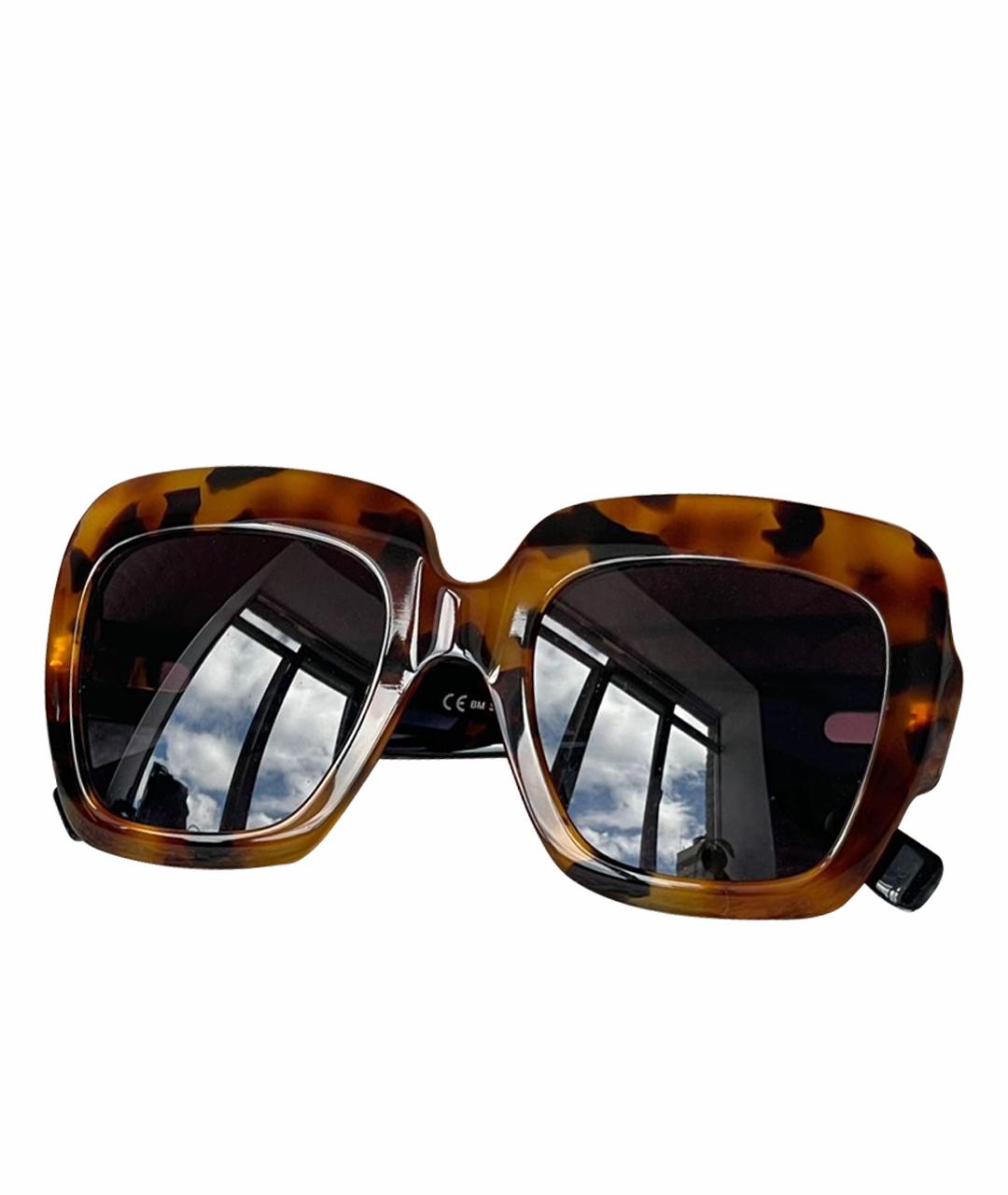 MAX MARA Коричневые пластиковые солнцезащитные очки, фото 1