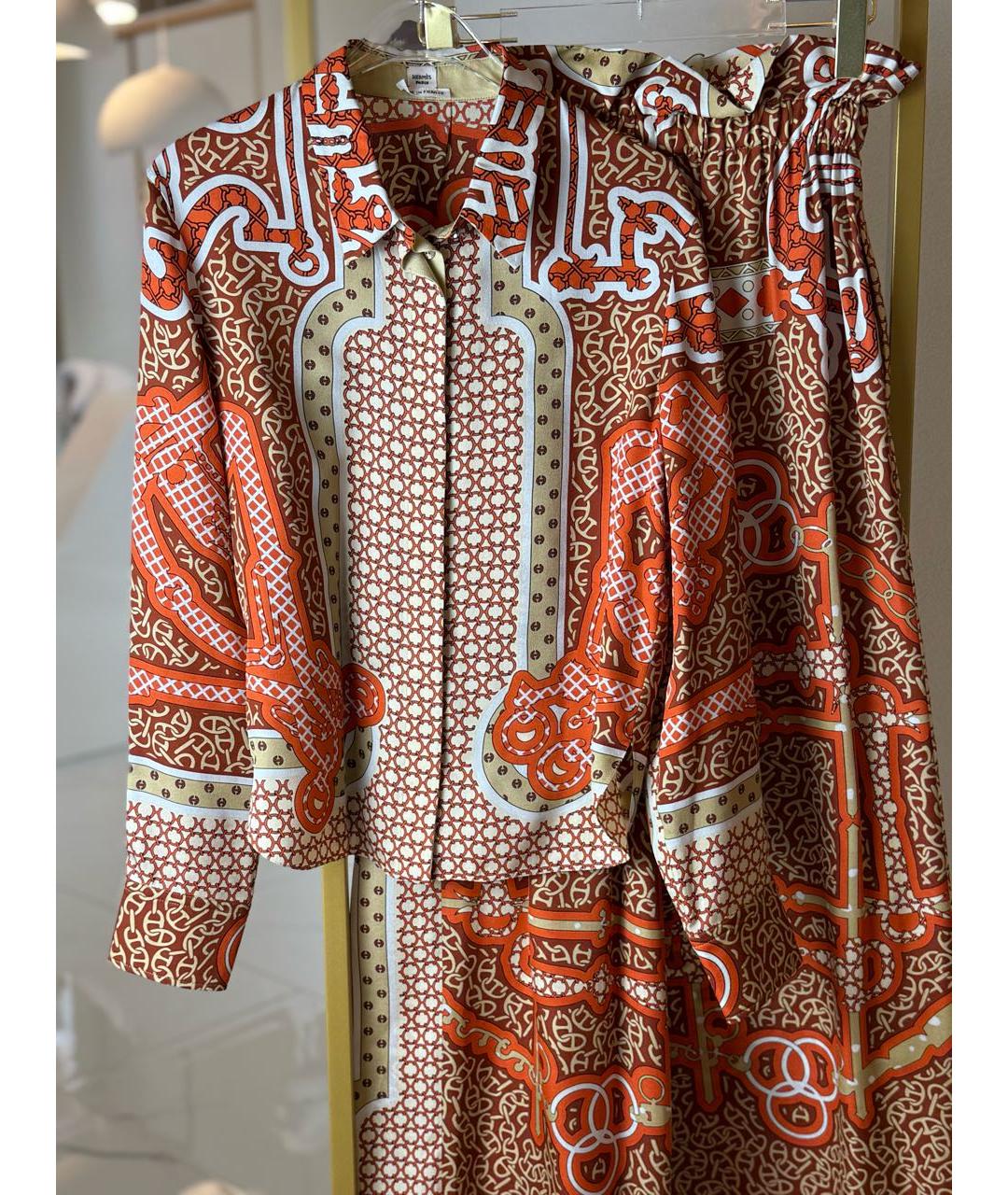 HERMES Шелковый костюм с брюками, фото 9