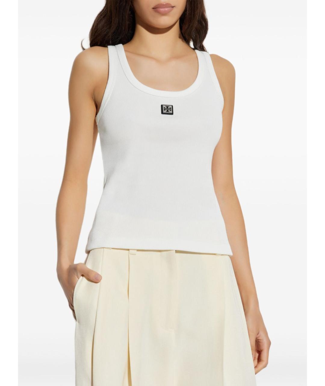 TORY BURCH Белая хлопковая майка, фото 3