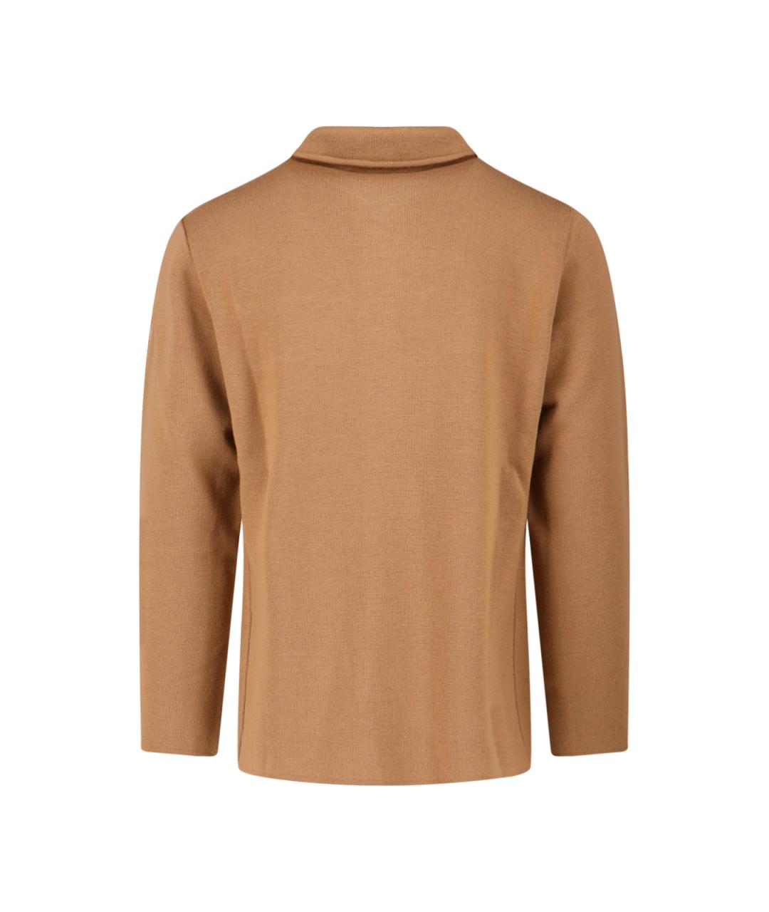 LARDINI Коричневая шерстяная куртка, фото 2