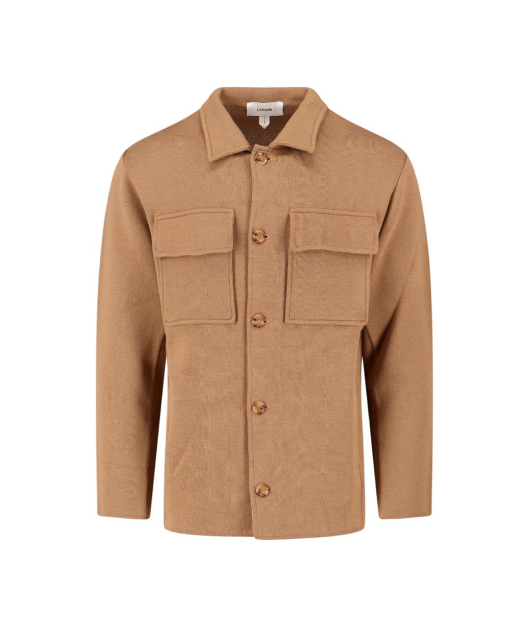 LARDINI Коричневая шерстяная куртка, фото 1