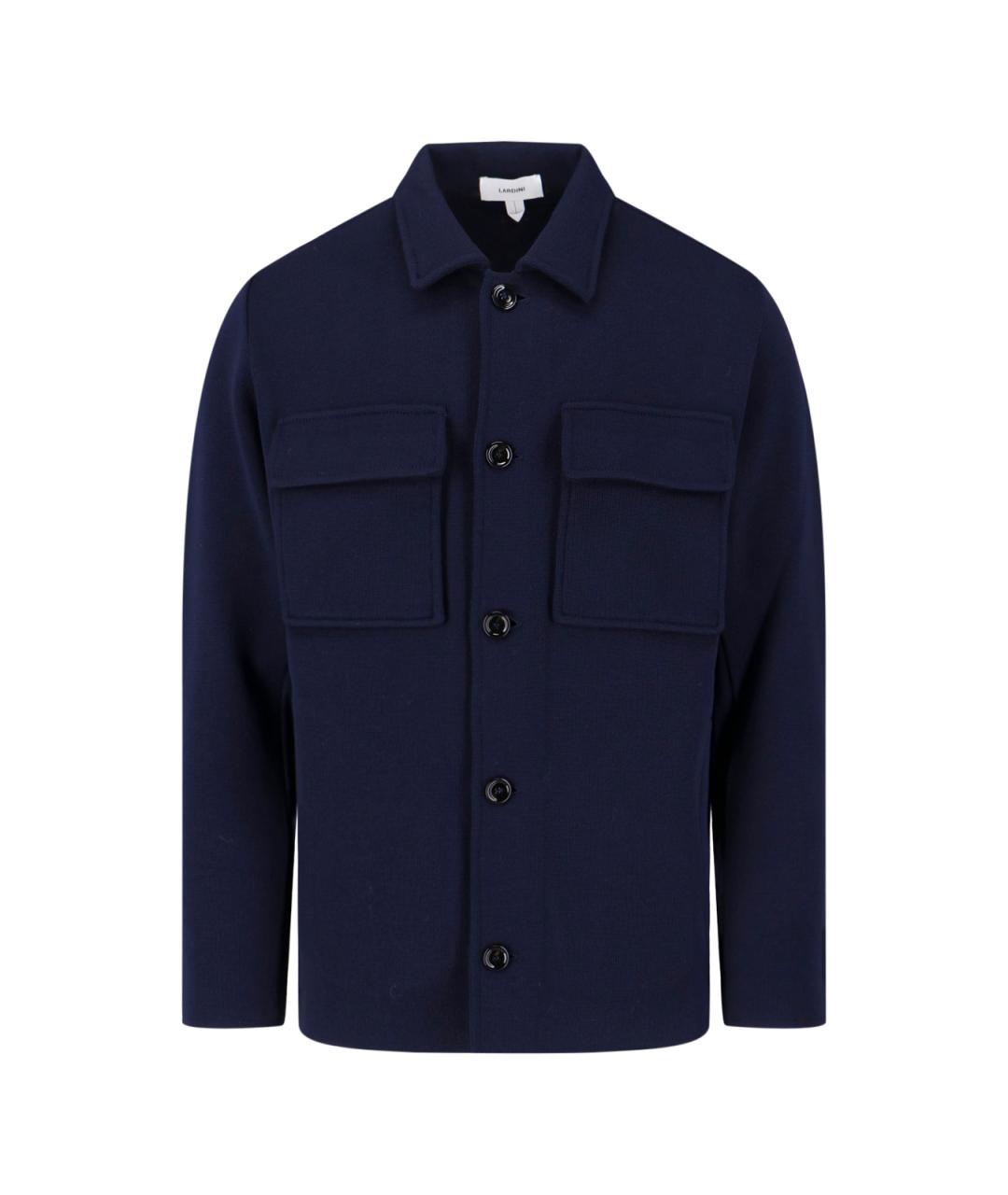 LARDINI Синяя шерстяная куртка, фото 1