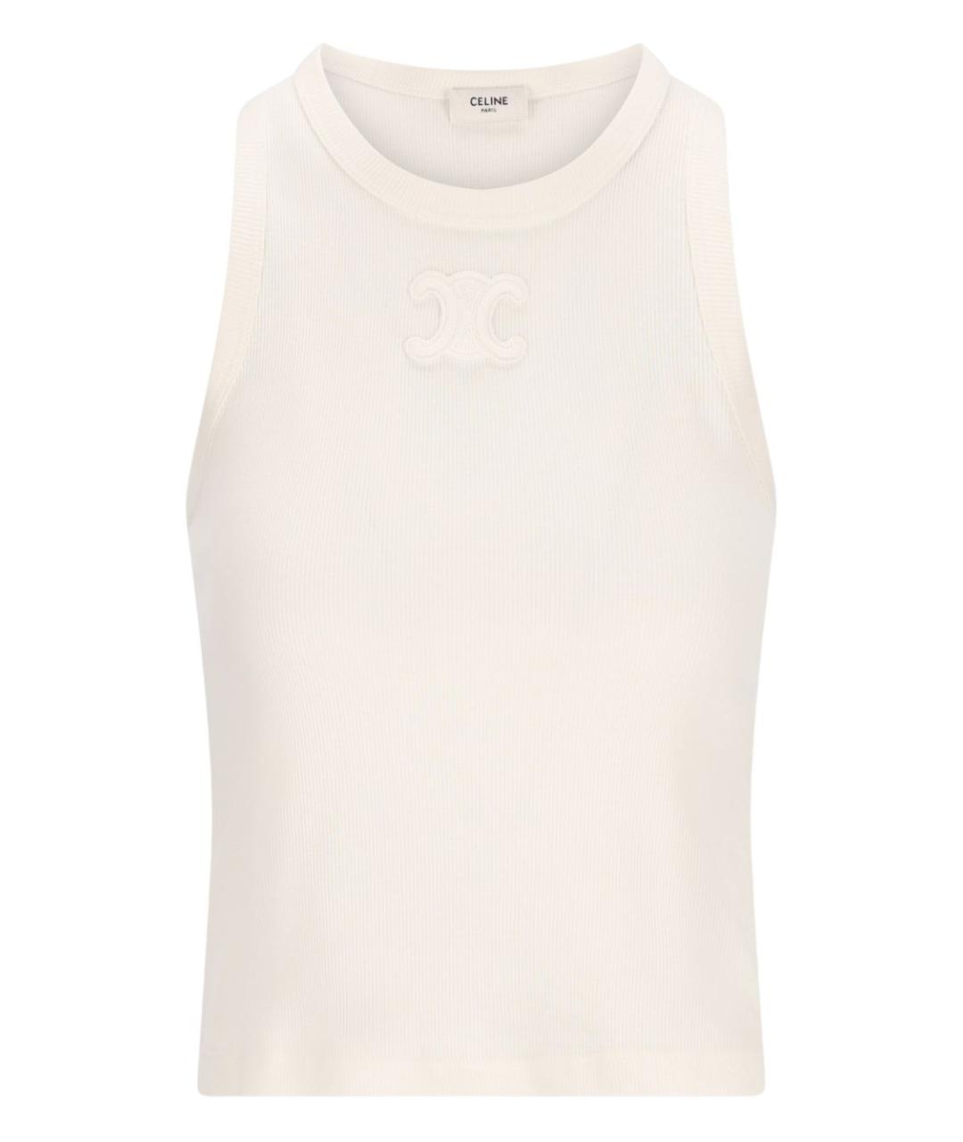 CELINE Белая хлопковая майка, фото 1