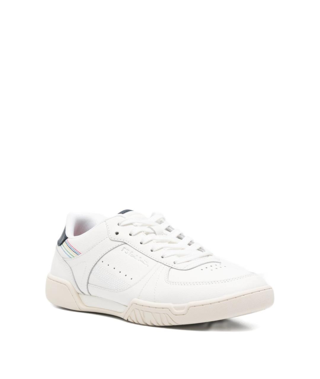 PS BY PAUL SMITH Белые кожаные низкие кроссовки / кеды, фото 3