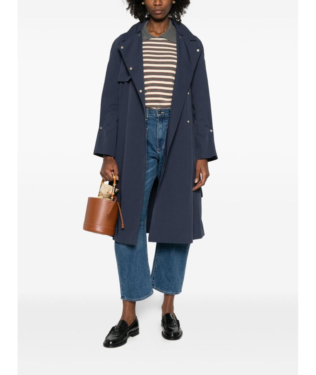 EMPORIO ARMANI Синий хлопковый тренч/плащ, фото 2