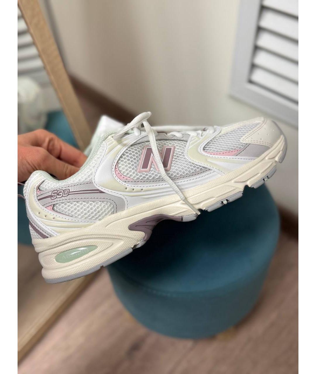 NEW BALANCE Белые текстильные кроссовки, фото 3