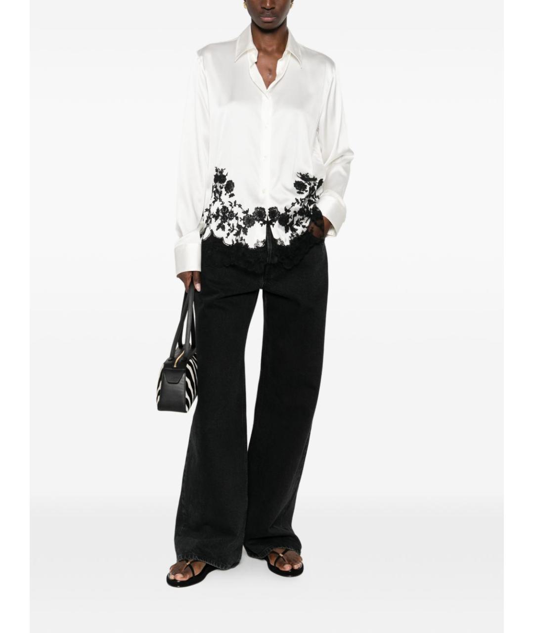 ERMANNO SCERVINO Белая шелковая рубашка, фото 4