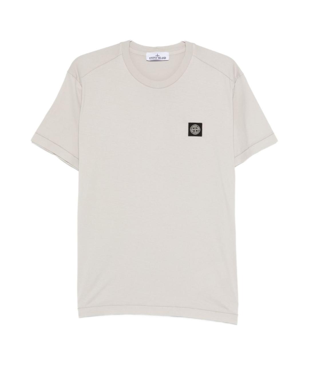 STONE ISLAND Серая хлопковая футболка, фото 1