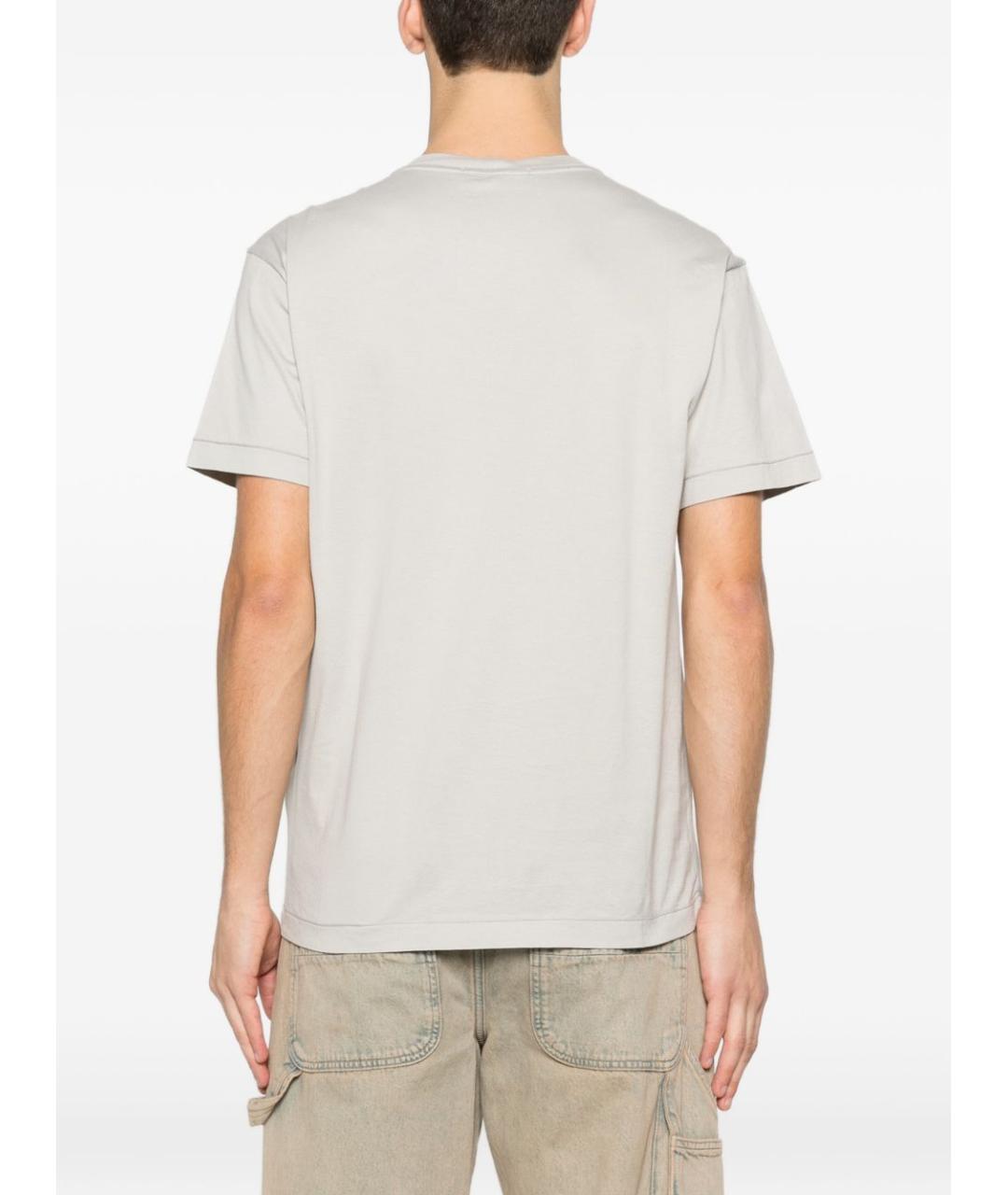 STONE ISLAND Серая хлопковая футболка, фото 2