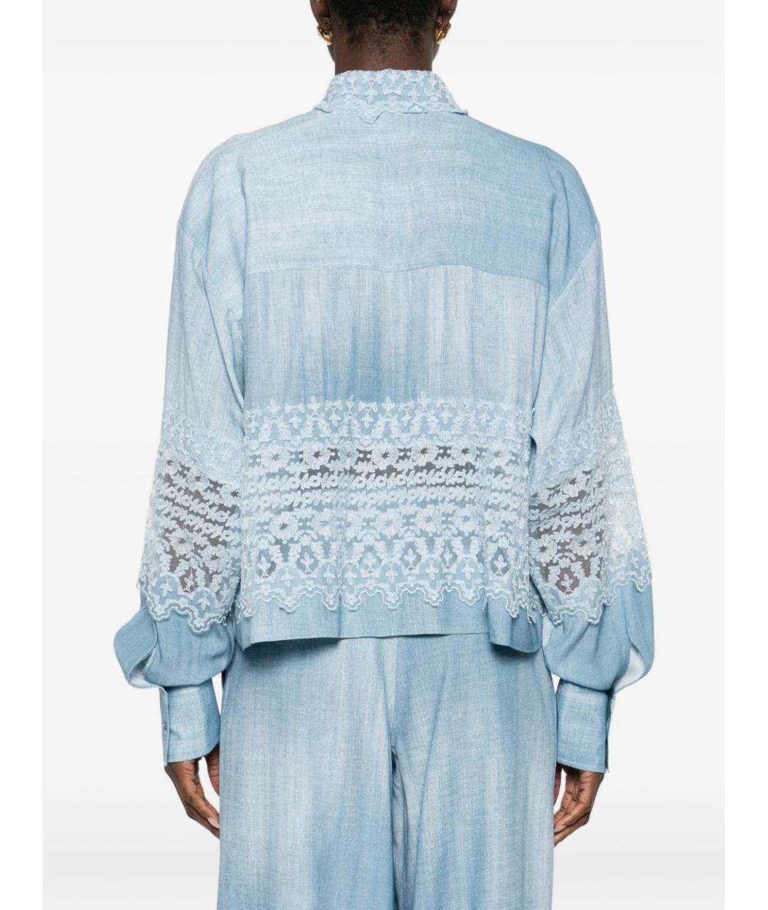 ERMANNO SCERVINO Голубая вискозная рубашка, фото 5