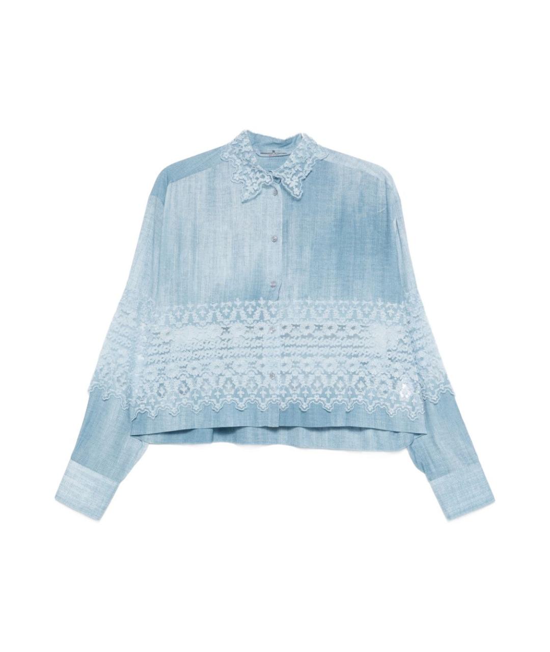 ERMANNO SCERVINO Голубая вискозная рубашка, фото 1