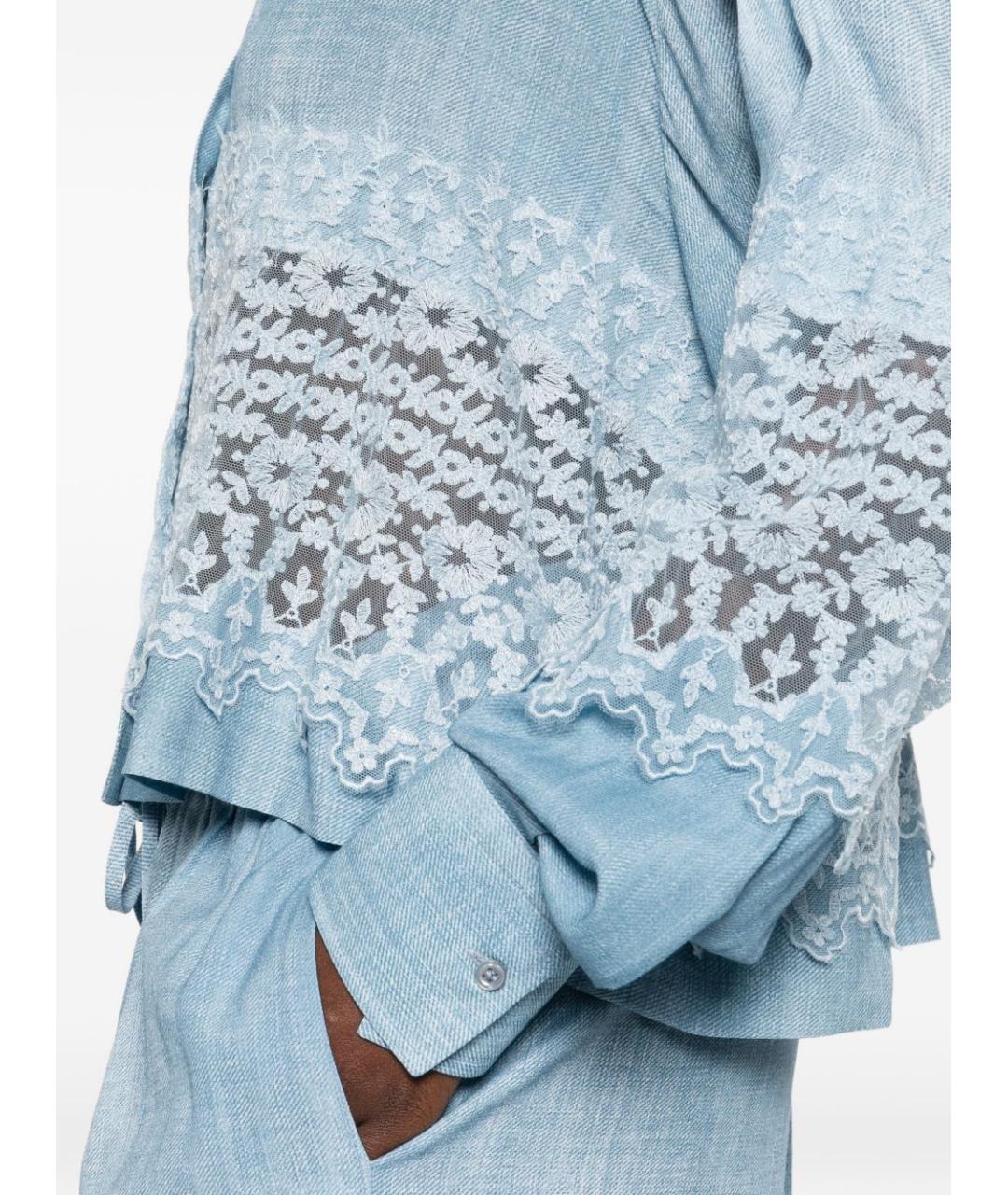 ERMANNO SCERVINO Голубая вискозная рубашка, фото 4