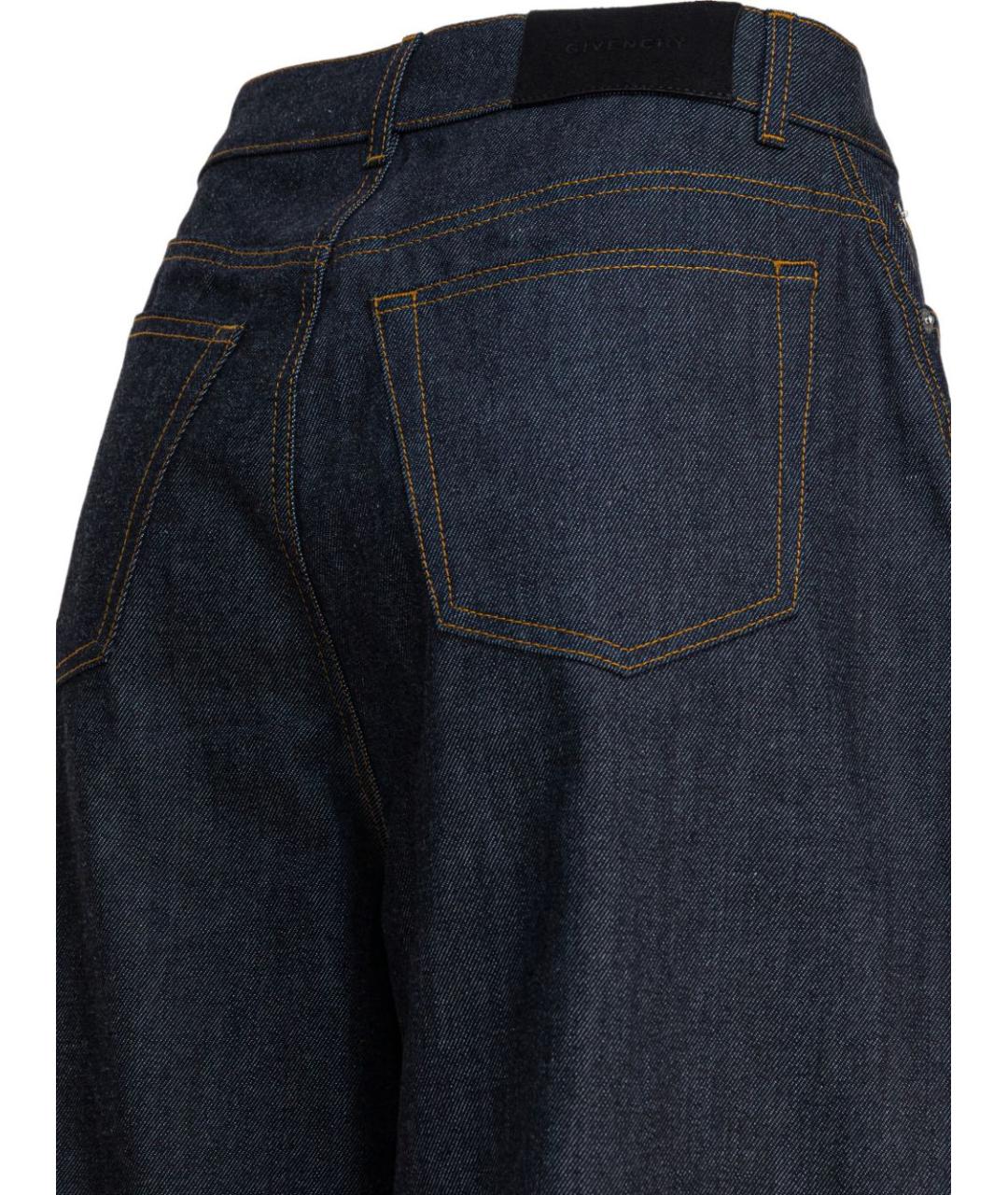 GIVENCHY Темно-синие хлопковые прямые джинсы, фото 3
