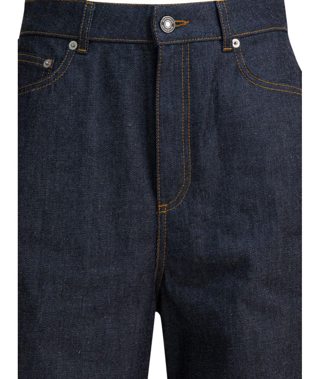 GIVENCHY Темно-синие хлопковые прямые джинсы, фото 4