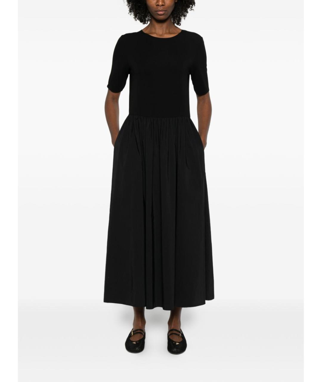 EMPORIO ARMANI Черное хлопковое платье, фото 3