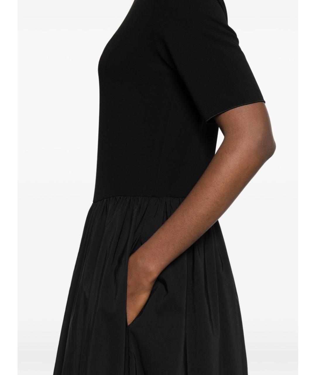 EMPORIO ARMANI Черное хлопковое платье, фото 2