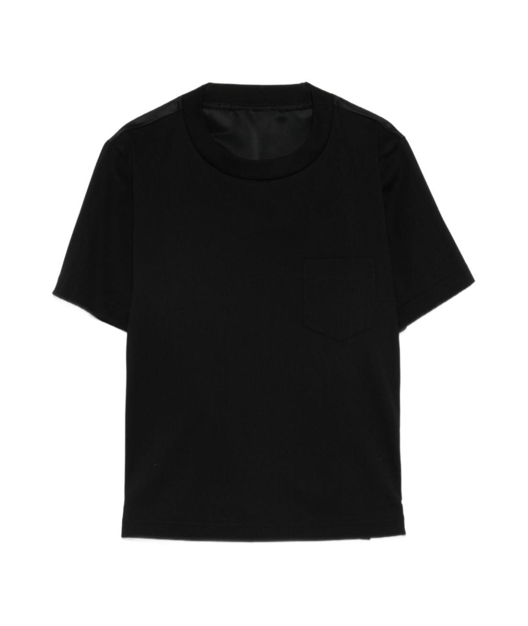 SACAI Черная хлопковая футболка, фото 1